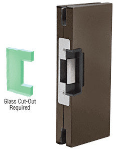 CRL 4" x 10" RH/LHR Custom Center Lock Glass Keeper With Deadlatch Electric Strike