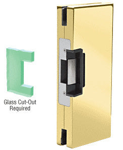 CRL 4" x 10" RH/LHR Custom Center Lock Glass Keeper With Deadlatch Electric Strike