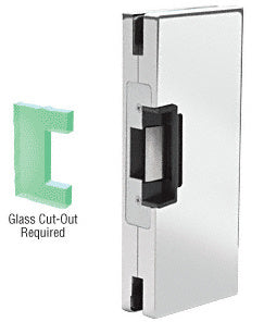 CRL 4" x 10" RH/LHR Custom Center Lock Glass Keeper With Deadlatch Electric Strike