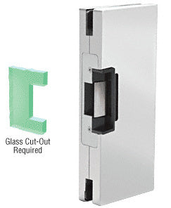 CRL 4" x 10" RH/LHR Custom Center Lock Glass Keeper With Deadlatch Electric Strike