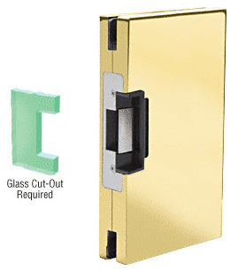 CRL 6" x 10" RH/LHR Custom Center Lock Glass Keeper with Deadlatch Electric Strike