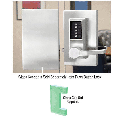 CRL 6" x 10" LH Center Lock Keeper for Push Button Locks