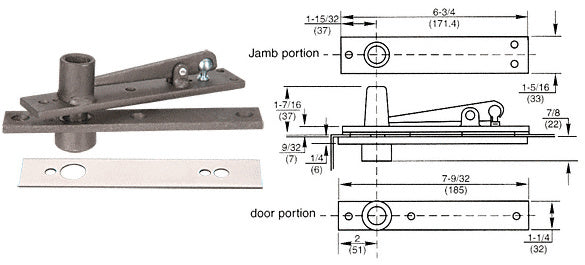 Rixson® Heavy-Duty Center-Hung Top Pivot with Cover Plate