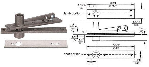 Rixson® Heavy-Duty Center-Hung Top Pivot with Cover Plate