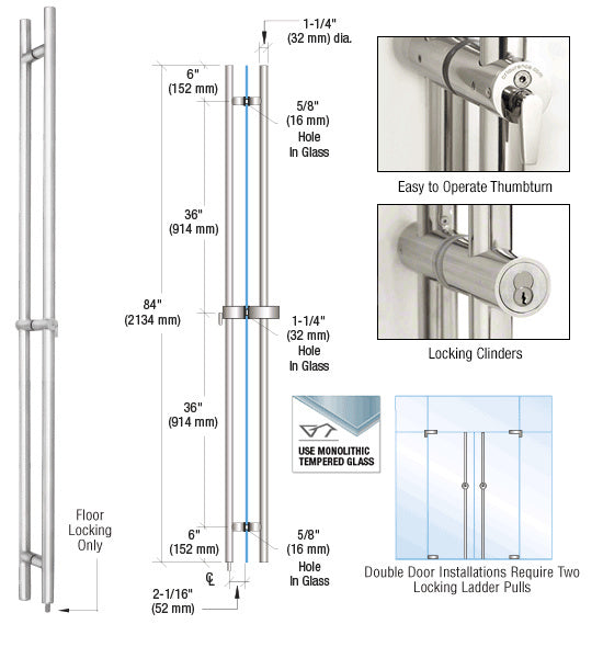 CRL 316 84" Locking Ladder Pull