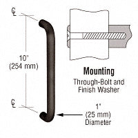 CRL 1" Solid Pull Handle