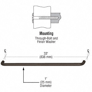 CRL 1" Solid Pull Handle