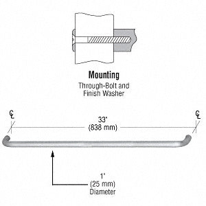 CRL 1" Solid Pull Handle