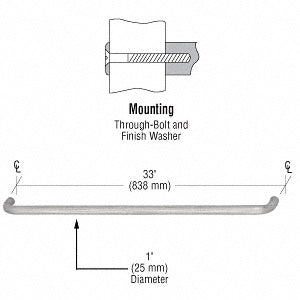 CRL 1" Solid Pull Handle