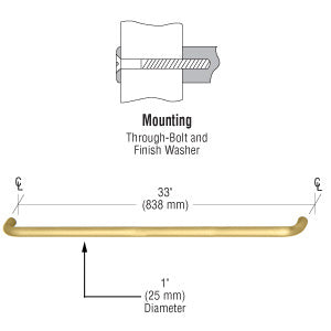 CRL 1" Solid Pull Handle
