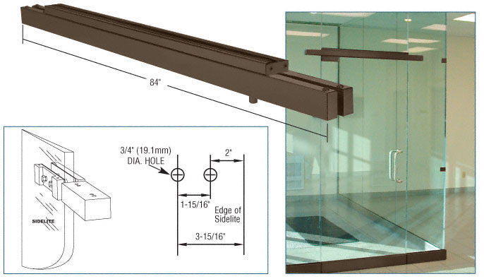 CRL Narrow Floating Header with Surface Mounted Top Pivots