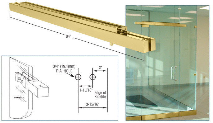CRL Narrow Floating Header with Surface Mounted Top Pivots