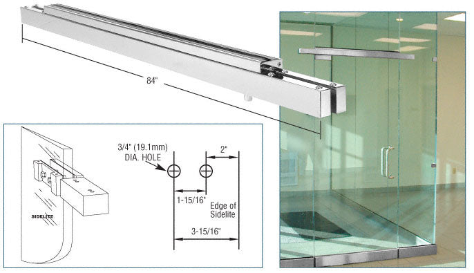 CRL Narrow Floating Header with Surface Mounted Top Pivots
