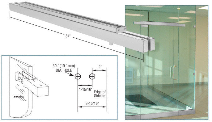 CRL Narrow Floating Header with Surface Mounted Top Pivots