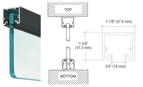 CRL Wide U-Channel With Top Load Roll-In Glazing Gasket for 3/8" and 1/2" Glass - Custom Length