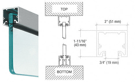 CRL Wide U-Channel With Top Load Roll-In Glazing Gasket for 3/8" and 1/2" Glass - Custom Length