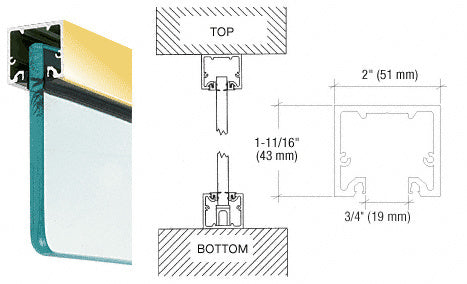 CRL Wide U-Channel with Top Load Roll-In Glazing Gasket for 3/8" and 1/2" Glass - 120" Length