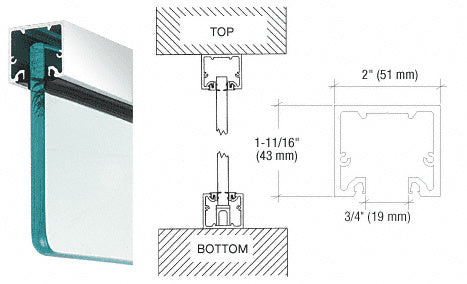 CRL Wide U-Channel With Top Load Roll-In Glazing Gasket for 3/8" and 1/2" Glass - Custom Length