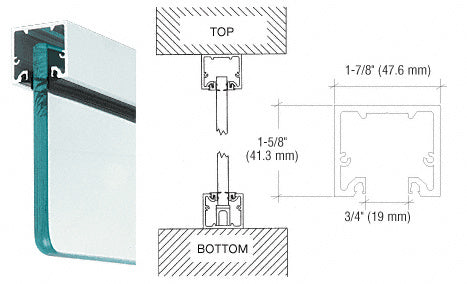 CRL Wide U-Channel with Top Load Roll-In Glazing Gasket for 3/8" and 1/2" Glass - 120" Length