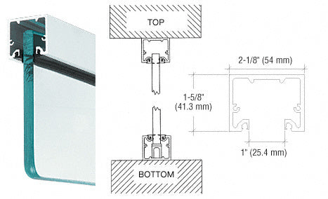 CRL Wide U-Channel with Top Load Roll-In Glazing Gasket for 3/4" Glass - Custom Length