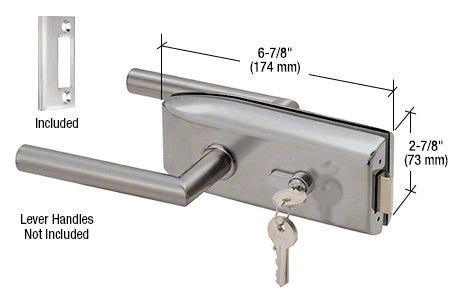 CRL Glass Mounted Latch with Lock and Thumbturn