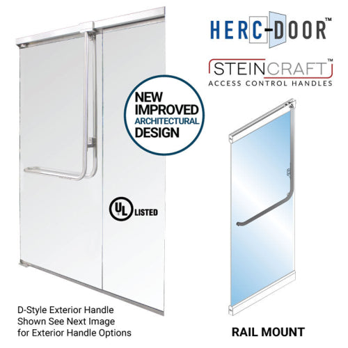 FHC Top Latching Panic Exit Device 'MS' Exterior Short Height Pull Handle LHR Top Rail Mount Exterior Keyed Access - Polished Stainless