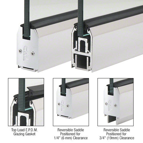 CRL Powder Coat 2-5/16" x 120" Length Low Profile Tapered Sidelite Rail With Saddle