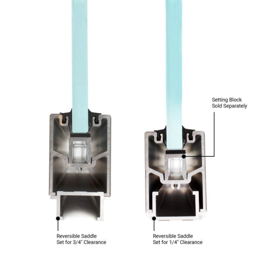 FHC 2-1/2" Square Sidelite Rails Length With Reversible Saddle