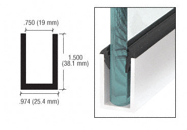 CRL Wet Glaze 1-1/2" Deep U-Channel Custom Length