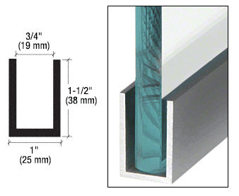 CRL Wet Glaze 1-1/2" Deep U-Channel Custom Length