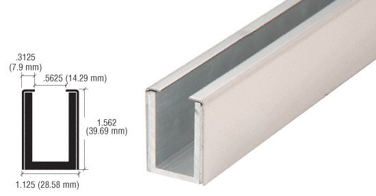 CRL Wet Glaze 1-1/2" Deep U-Channel Custom Length