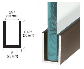CRL Wet Glaze 1-1/2" Deep U-Channel Custom Length