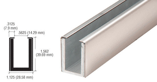 CRL Wet Glaze 1-1/2" Deep U-Channel Custom Length