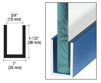 CRL Wet Glaze 1-1/2" Deep U-Channel Custom Length
