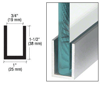 CRL Wet Glaze 1-1/2" Deep U-Channel 240" Stock Length