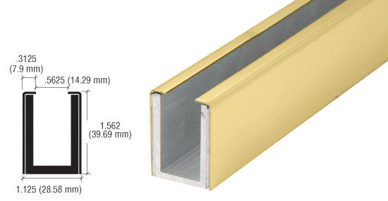 CRL Wet Glaze 1-1/2" Deep U-Channel Custom Length