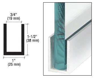 CRL Wet Glaze 1-1/2" Deep U-Channel 120" Stock Length