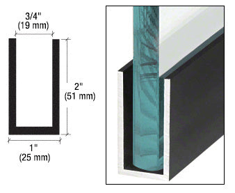 CRL Wet Glaze 2" Deep U-Channel 240" Stock Length