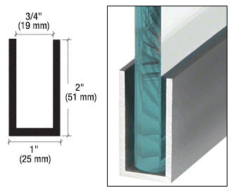 CRL Wet Glaze 2" Deep U-Channel 240" Stock Length