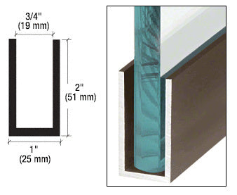 CRL Wet Glaze 2" Deep U-Channel 240" Stock Length