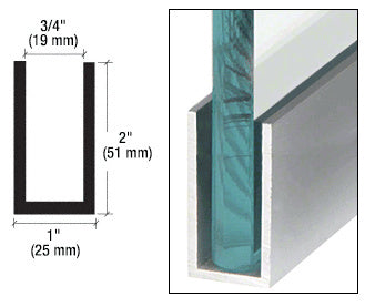 CRL Wet Glaze 2" Deep U-Channel 240" Stock Length