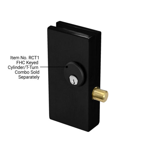 FHC 2-3/4" X 5-5/8" Deadthrow Low Profile Center Lock For 3/8" And 1/2" Glass