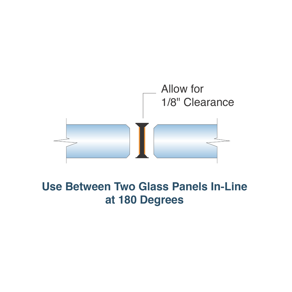 Clear Partition Strip 180 Degree Joint - 120" Length