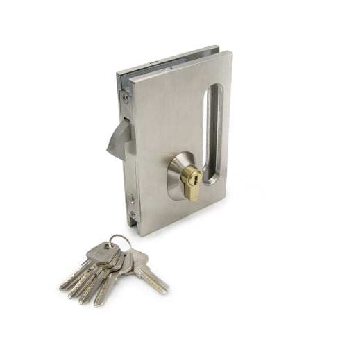 FHC Euro Center Lock Housing Hook Bolt Type With Strike Plate - Brushed Stainless
