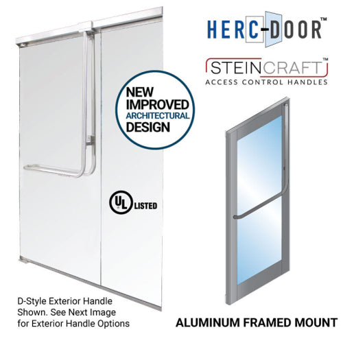 FHC Top Latching Panic Exit Device "A" Exterior Pull Handle RHR Swing 3 Top Metal Door Mount Exterior Retainer Plate Additional Image - 7