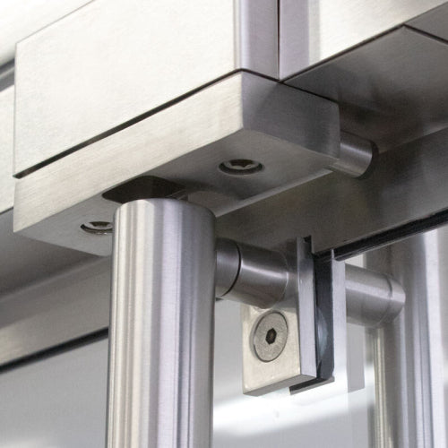 FHC Top Latching Panic Exit Device "Y" Exterior Short Height Pull Handle LHR Top Rail Mount Exterior Keyed Access - Polished Stainless