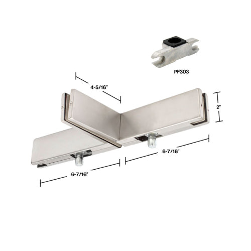 FHC Double Transom Patch With Support Fin - Brushed Stainless