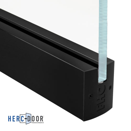 FHC 2-1/2" Low Profile Tapered Door Rail Without Lock For 3/8" Glass - 35-3/4" Length