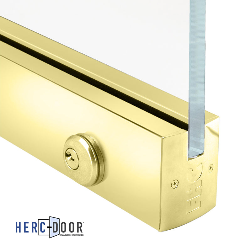2-1/2" Low Profile Square Door Rail With Lock - 35-3/4" Length