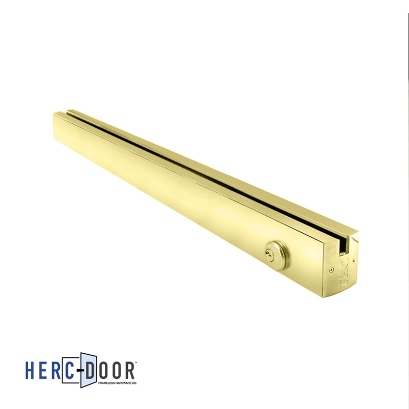2-1/2" Low Profile Square Door Rail With Lock - 35-3/4" Length
